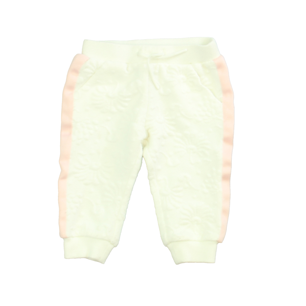 Janie and Jack Girls White | Pink Casual Pants size: 6-12 Months